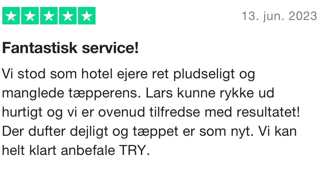 Tilfreds med tæpperensning