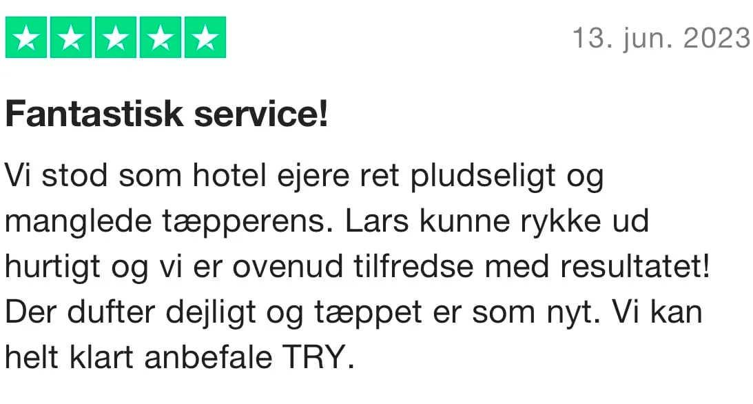Tilfreds med tæpperensning